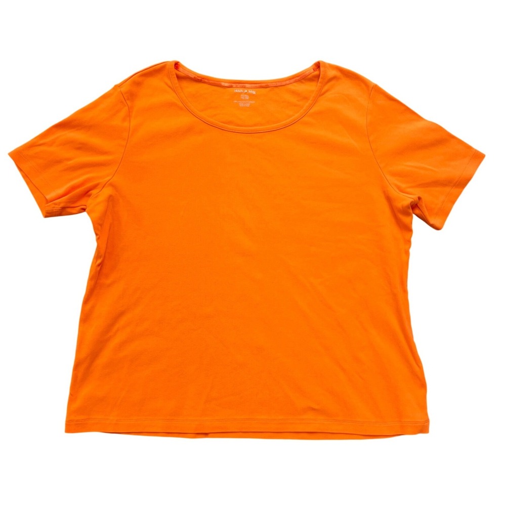 White Stag Scoop Neck Tee Womens XL Orange Cotton Short Sleeve Basic WL13100